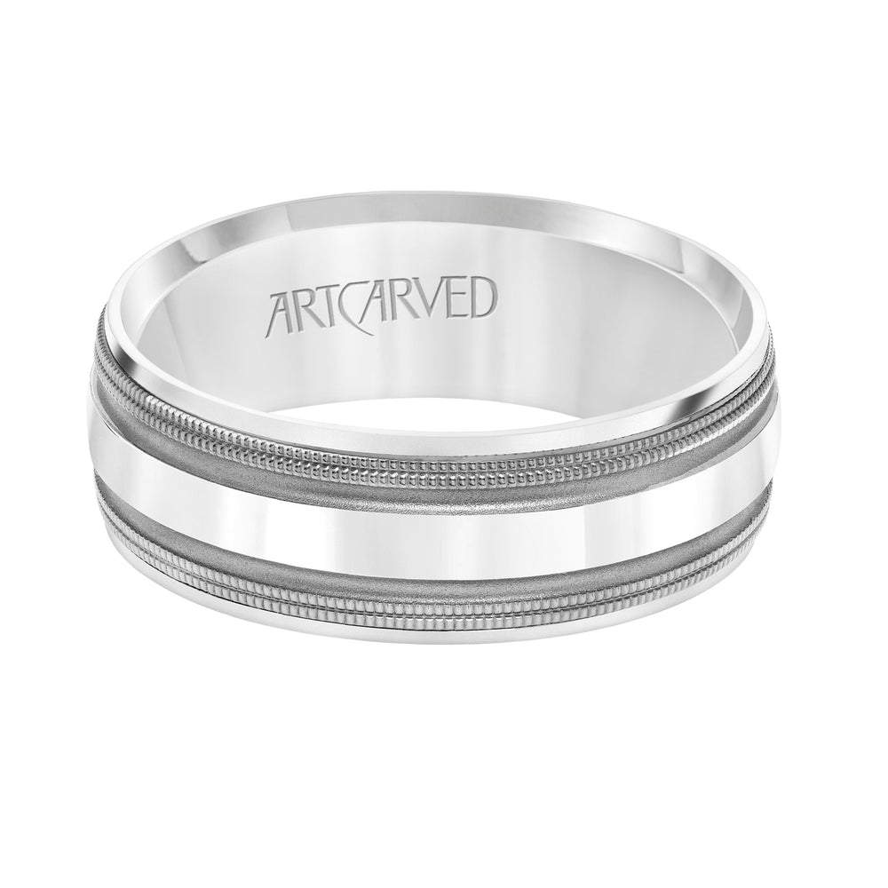 11-WV8882W75-G.00 - ARTCARVED - Low Dome Flat Edge Carved Wedding Band