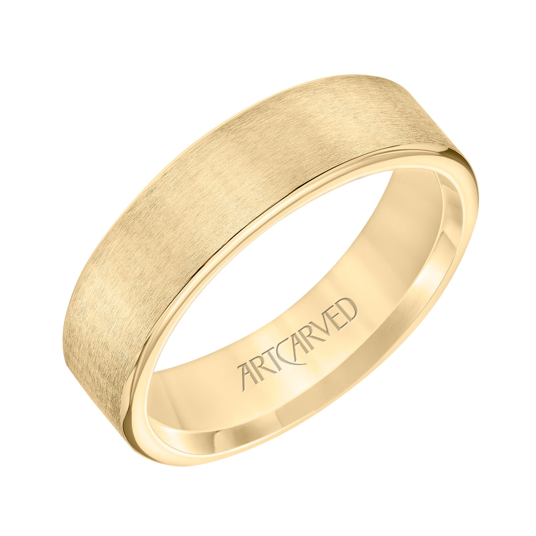 11-WV8892-G - ARTCARVED - 6MM Flat Profile band with Brushed Finish and Round Edge