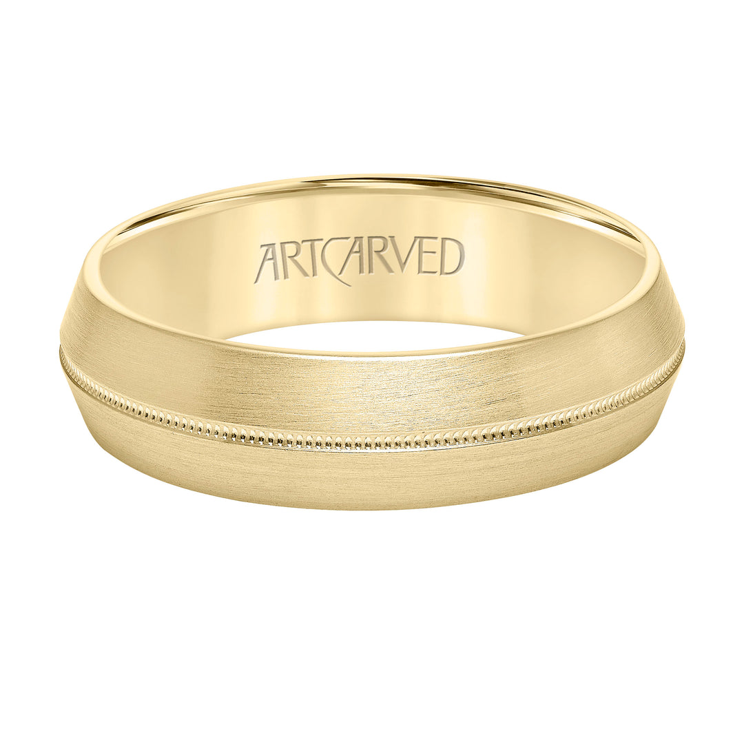 11-WV8989Y6-G.00 - ARTCARVED - 6MM Domed Knife Edge Band with Center Milgrain