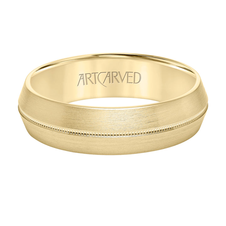 11-WV8989Y6-G.00 - ARTCARVED - 6MM Domed Knife Edge Band with Center Milgrain