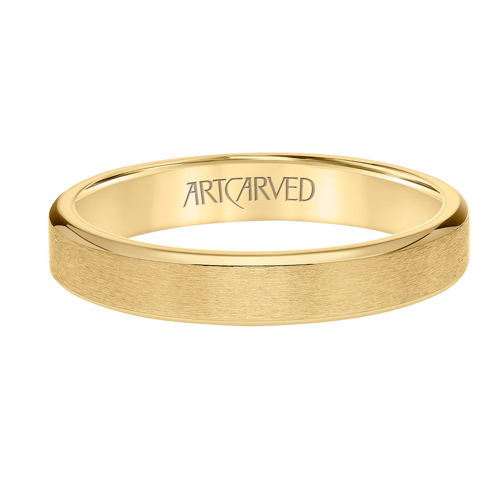 11-WV9029Y4-G.00 - ARTCARVED - Flat Profile Band with Brushed Center and Round Edge