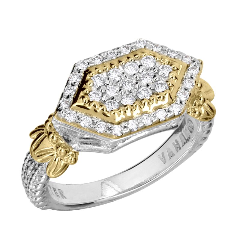VAHAN - 14K Gold and Sterling Silver Diamond Ring
