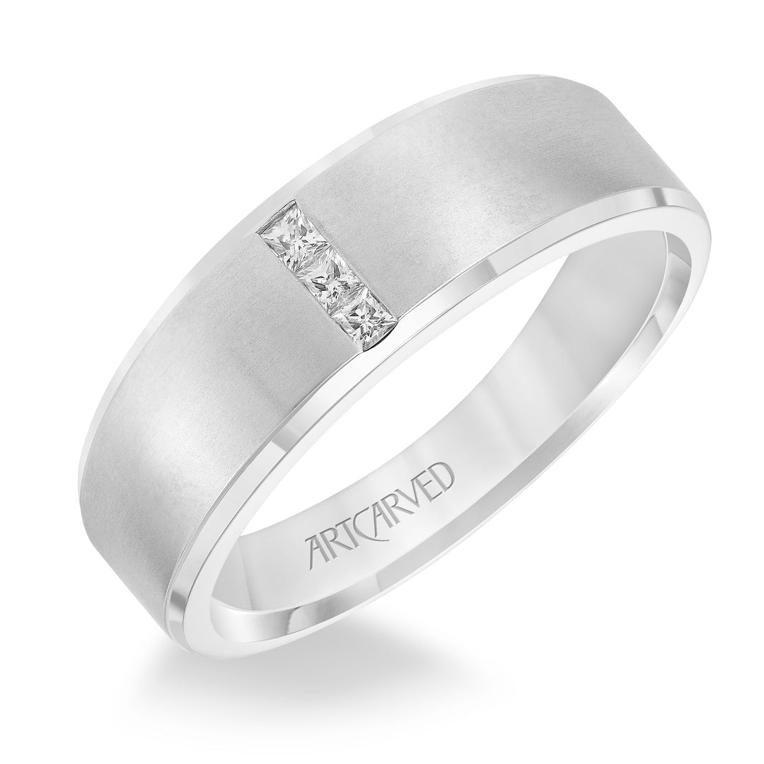 21-V8928W7-G.00 - ARTCARVED - Low Dome Step Edge Diamond Wedding Band