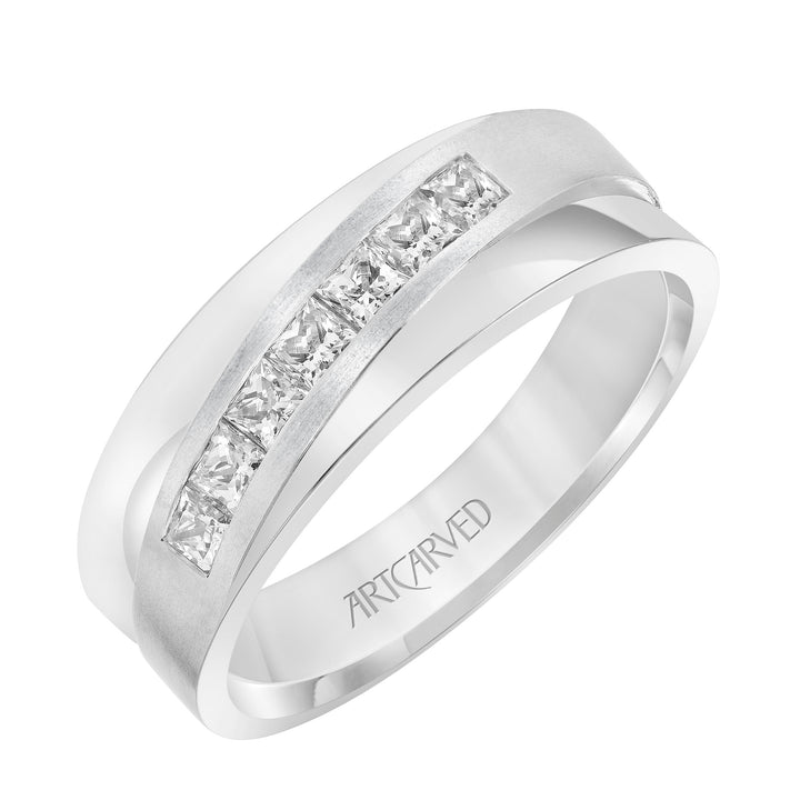 21-V8929-G - ARTCARVED - Flat Flat Edge Diamond Wedding Band