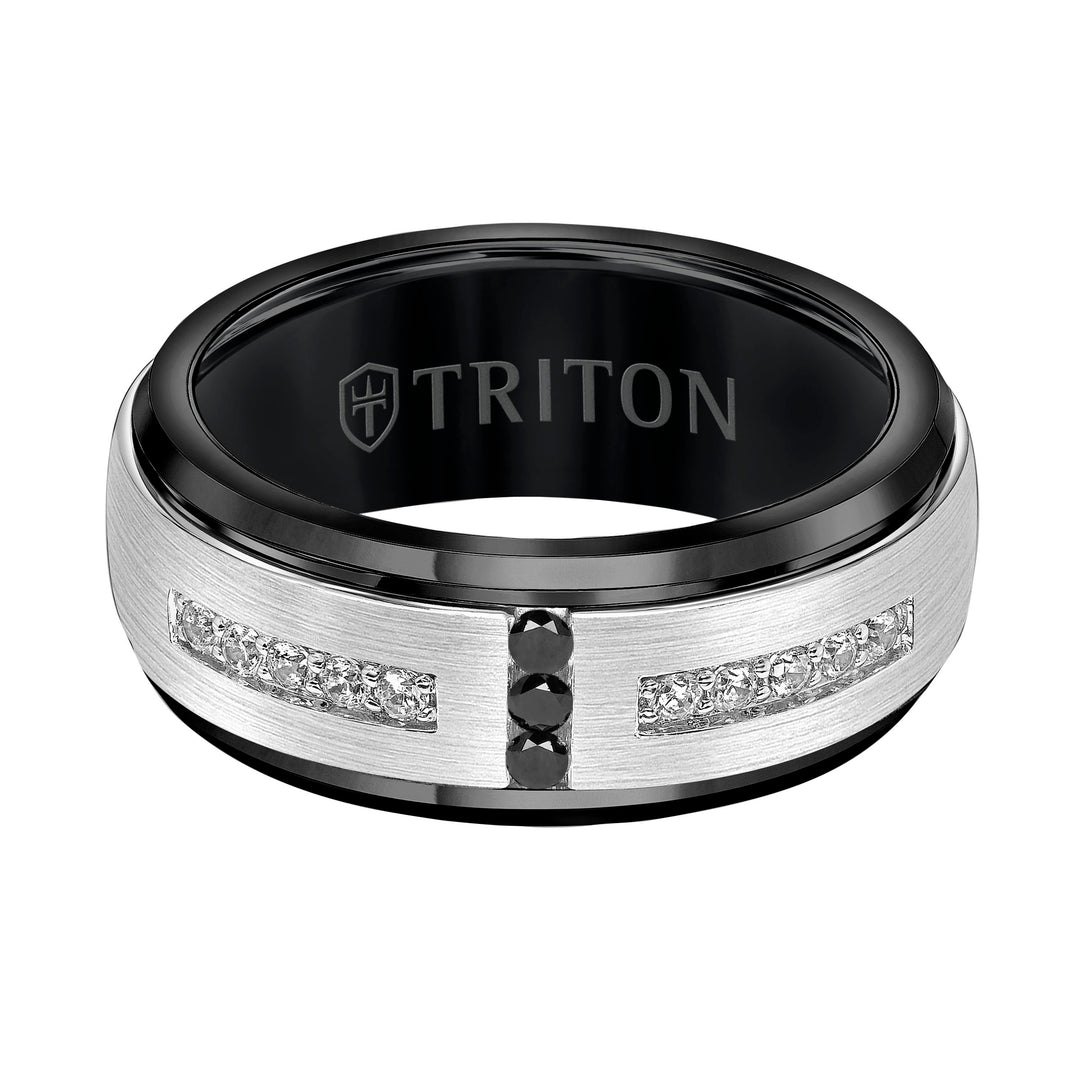 Dome Round Edge Stone Wedding Band