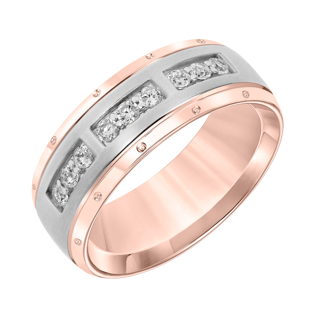 22-9063RW8-G.00 - Goldman - 8MM Engraved Diamond Ring