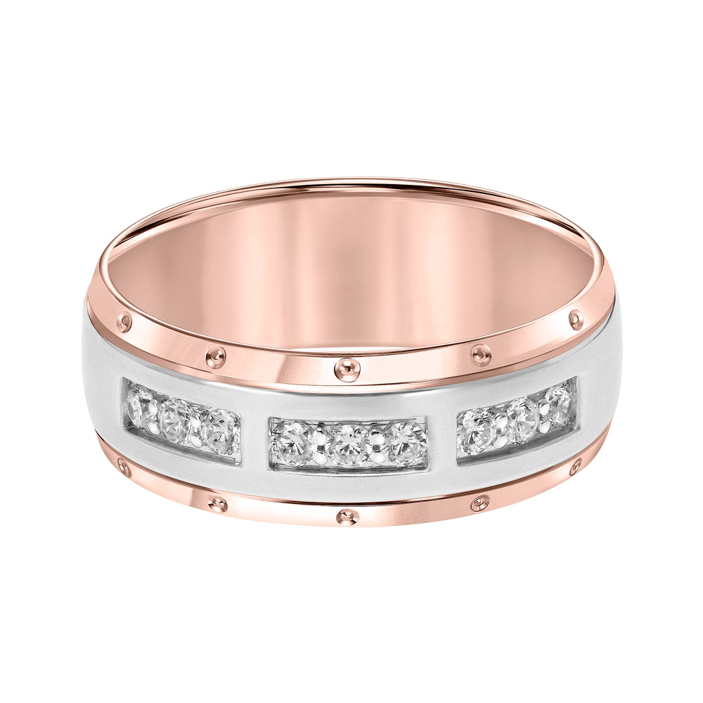 8MM Engraved Diamond Ring