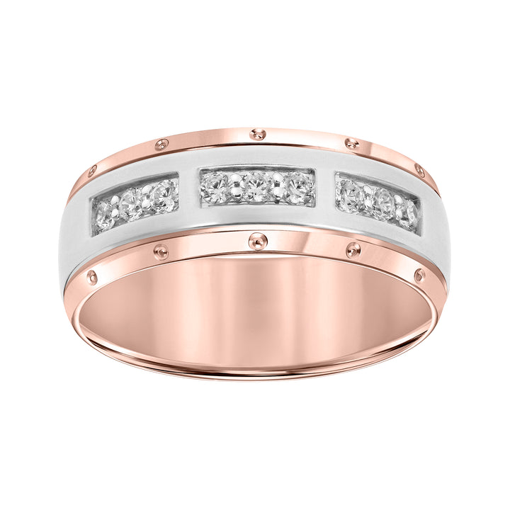22-9063RW8-G.00 - Goldman - 8MM Engraved Diamond Ring