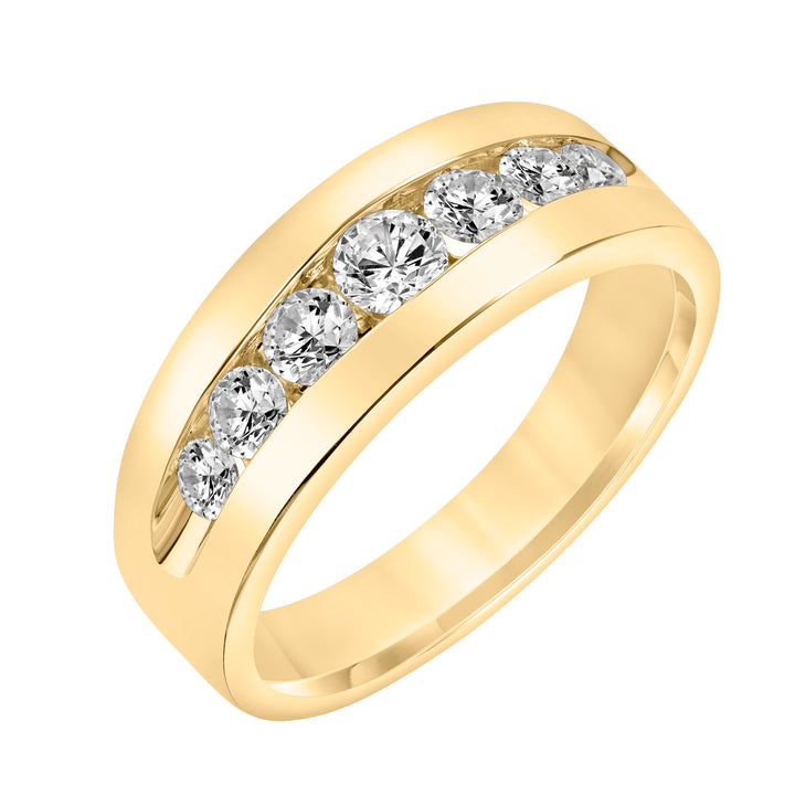 4.5mm Mens Graduated Channel Set Round Lab-Grown Diamond Band