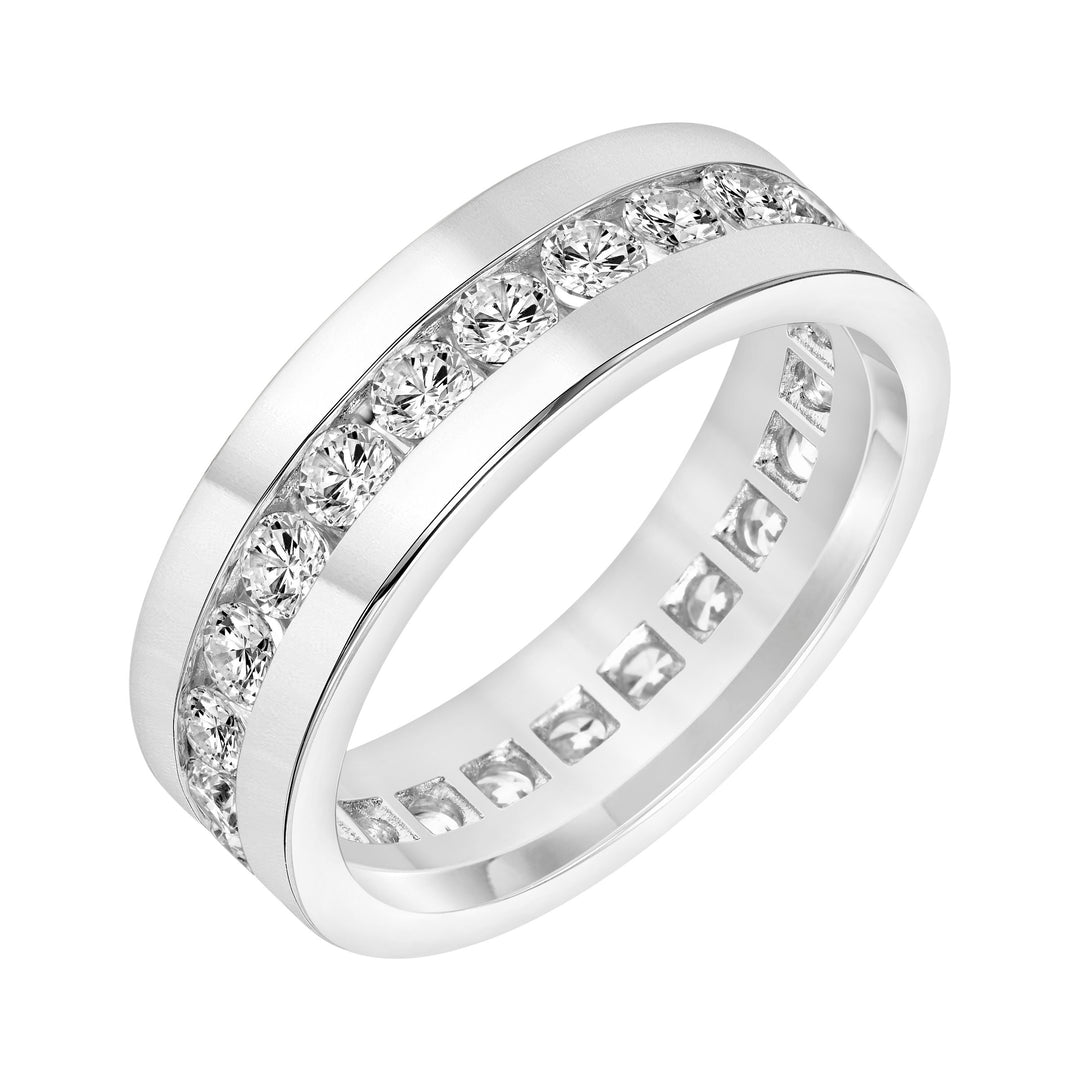 22-9159W100-G.X0 - Goldman - 7mm Mens Lab-Grown Round Diamond Eternity Band
