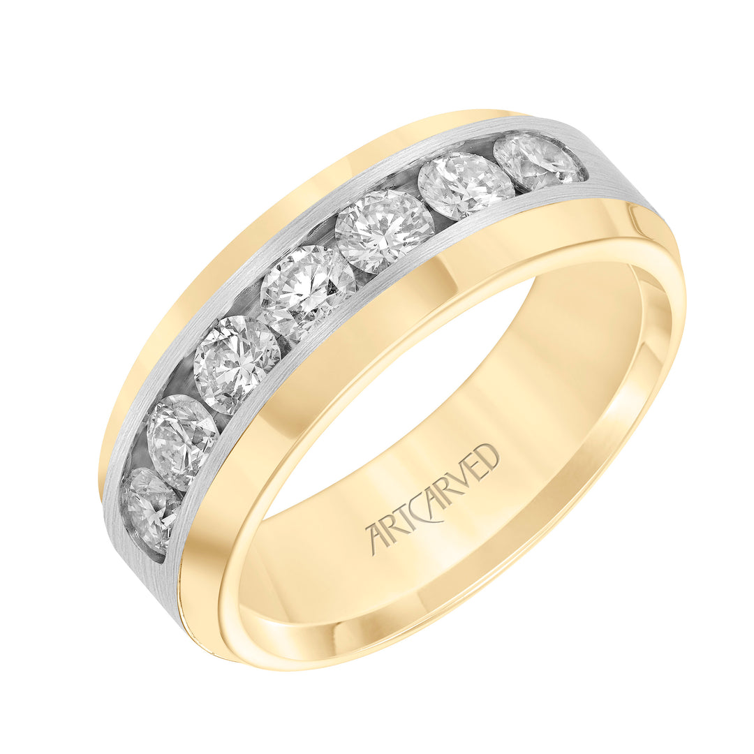 22-V8961YW8-G.00 - Goldman - 1.5ct tw channel set diamond ring