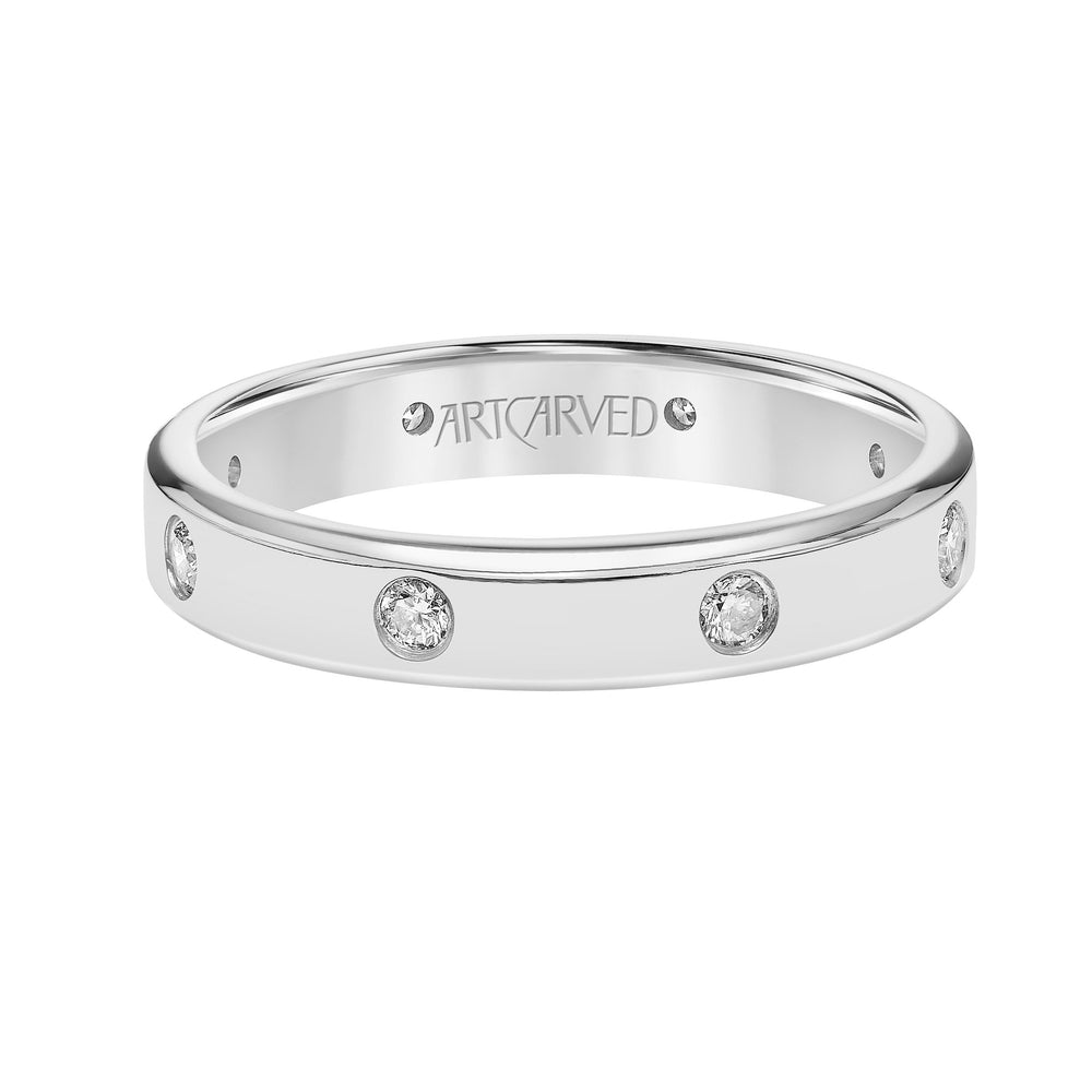 22-V8898W4-G.00 - ARTCARVED - 4MM Flat Profile Band with 8 Diamond Accents