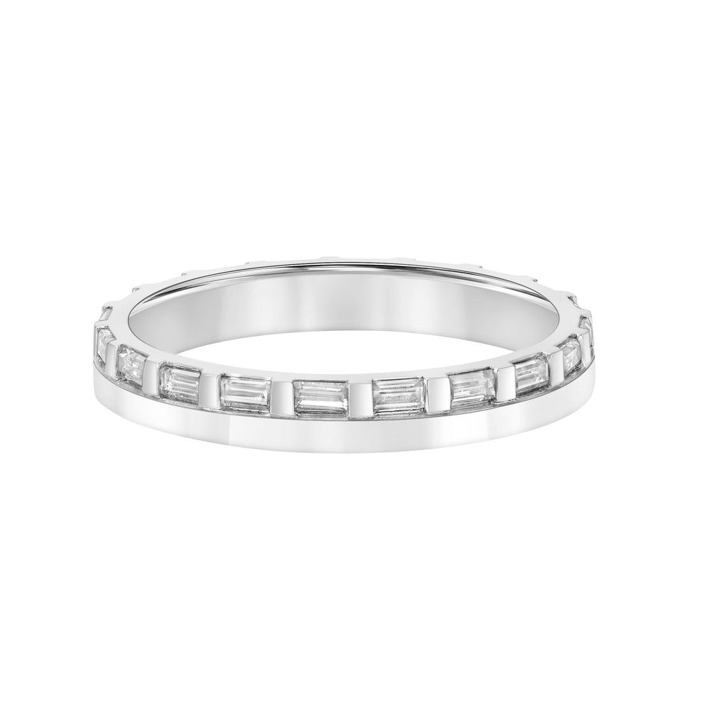 3mm Half Polished Half Baguette Diamond Eternity Band