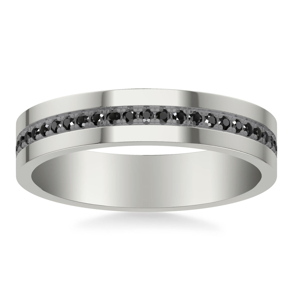 5mm Band with Center Row of  Black Diamonds