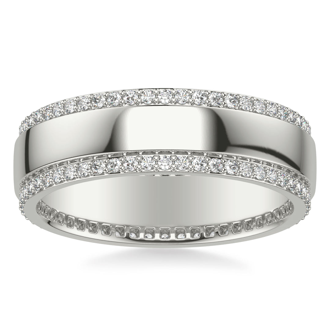 7mm Eternity Band with Two Diamond Rows