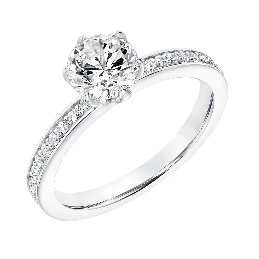 31-11010ERW-E.00 - Goldman - Diamond Prong Set Engagement  Ring with Diamond Shank