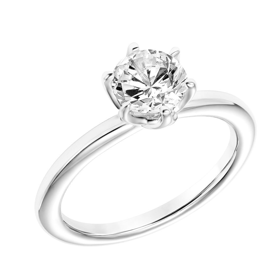 31-11063ERW-E.00 - Goldman - Diamond Solitaire Engagement Ring with Polished Shank