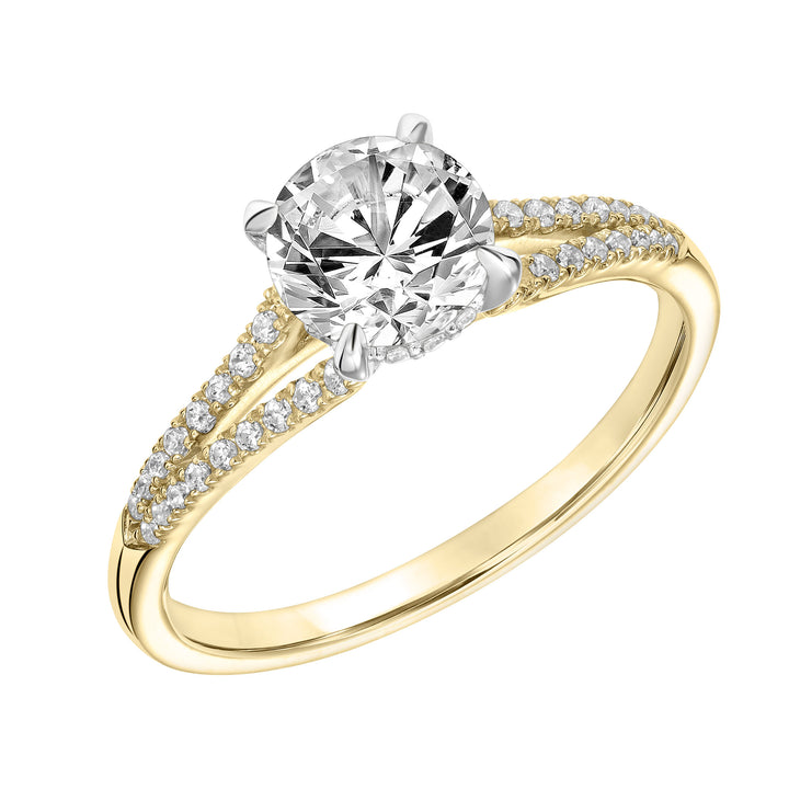 Diamond Engagement Ring with Petite Split Diamond Shank