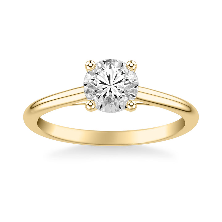 Classic Cathedral Setting Solitaire Engagement Ring with Polished Shank