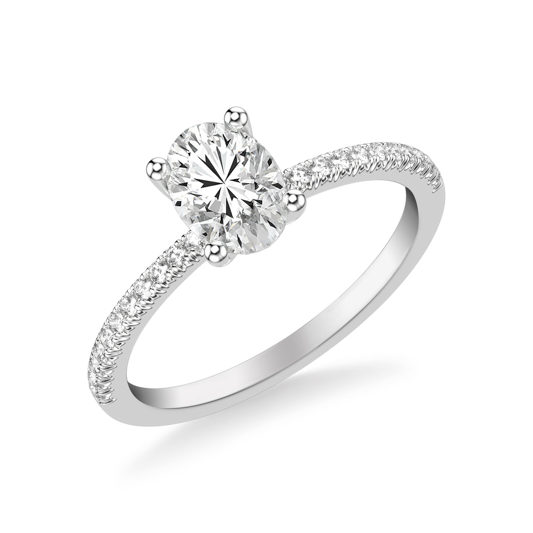 Classic Basket Setting Engagement Ring with Diamond Shank