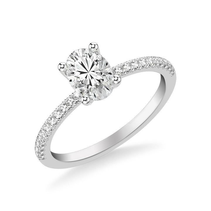 Classic Basket Setting Engagement Ring with Diamond Shank