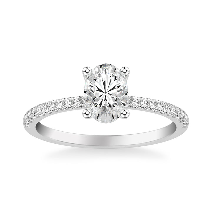 Classic Basket Setting Engagement Ring with Diamond Shank