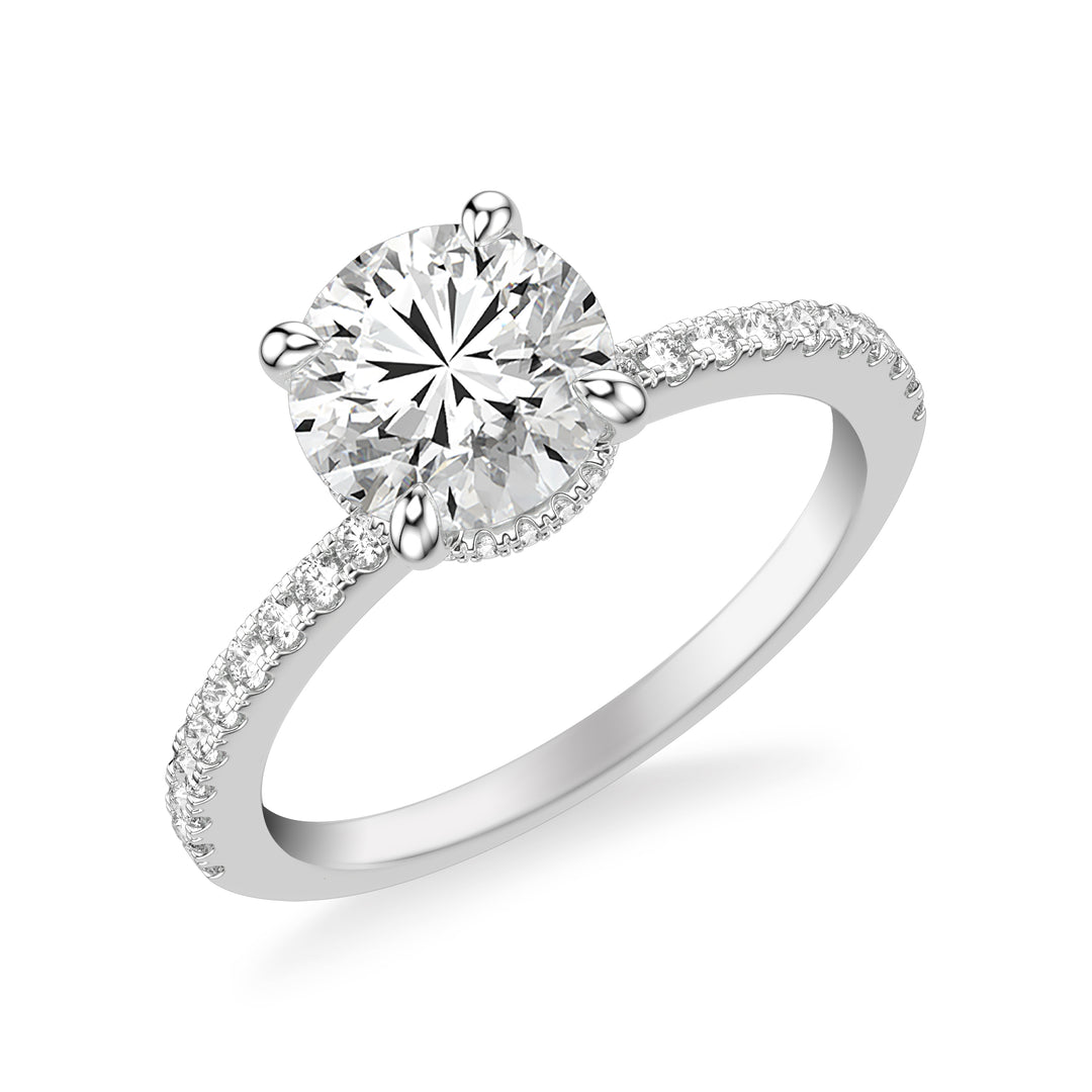 31-12097HRW-E.00 - Goldman - Classic Engagement Ring with Diamond Collar and  Diamond Shank