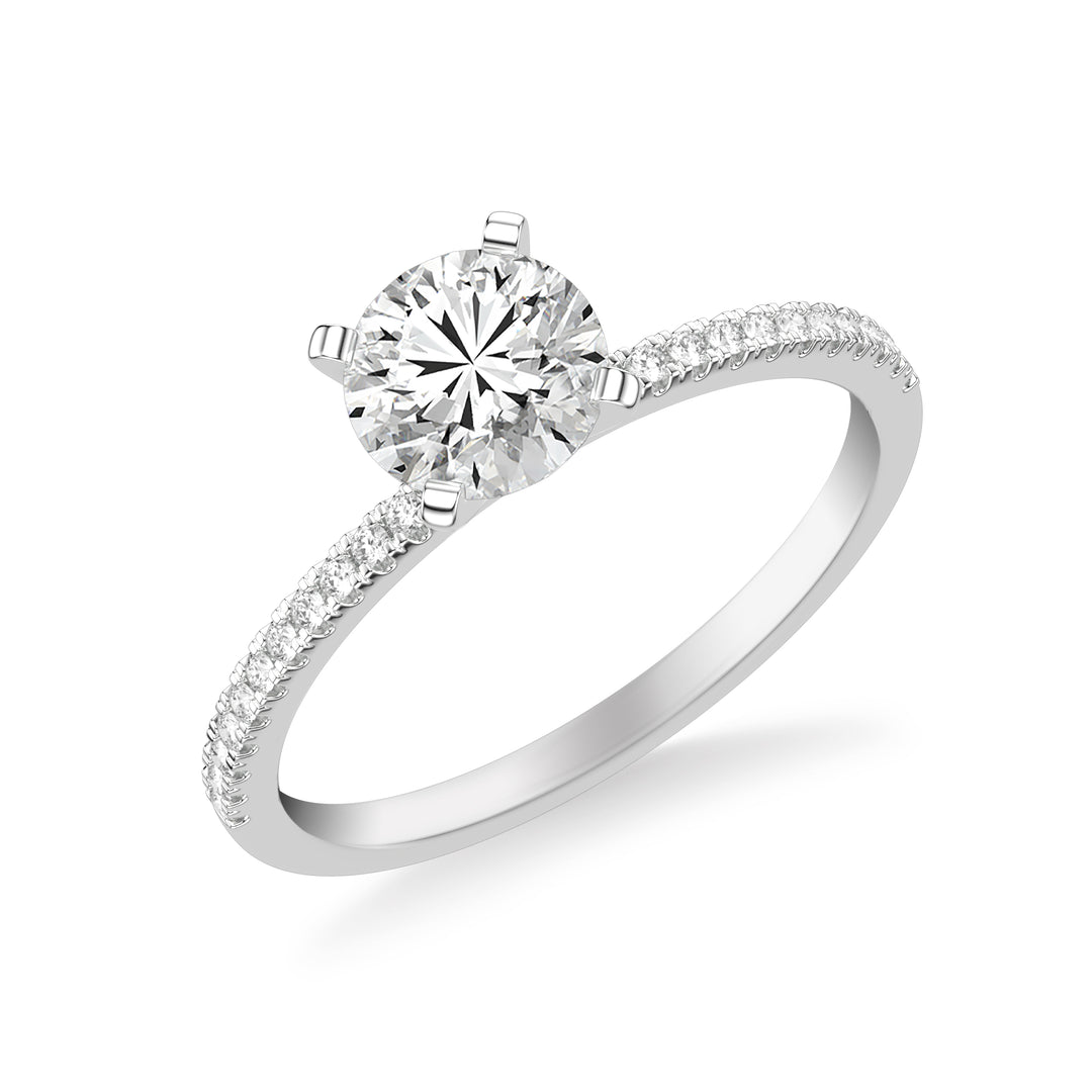 31-12098ERW-E.00 - Goldman - Classic Solitaire Engagement Ring with Diamond Shank
