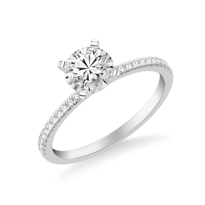 Classic Solitaire Engagement Ring with Diamond Shank