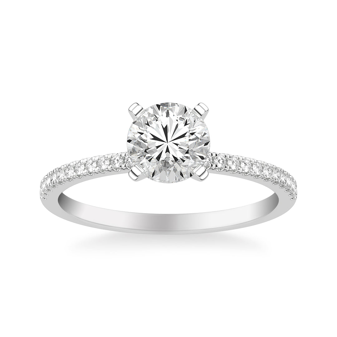 Classic Solitaire Engagement Ring with Diamond Shank