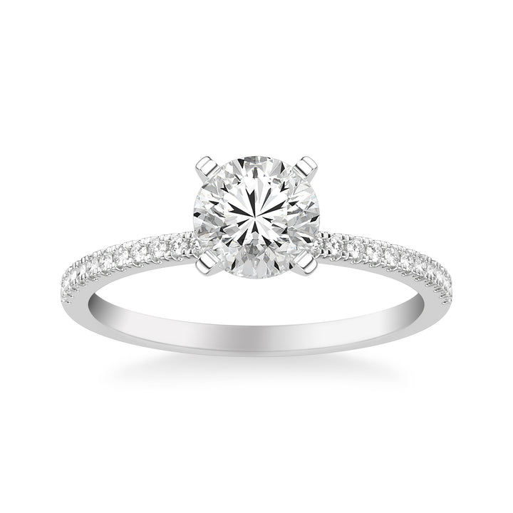 Classic Solitaire Engagement Ring with Diamond Shank