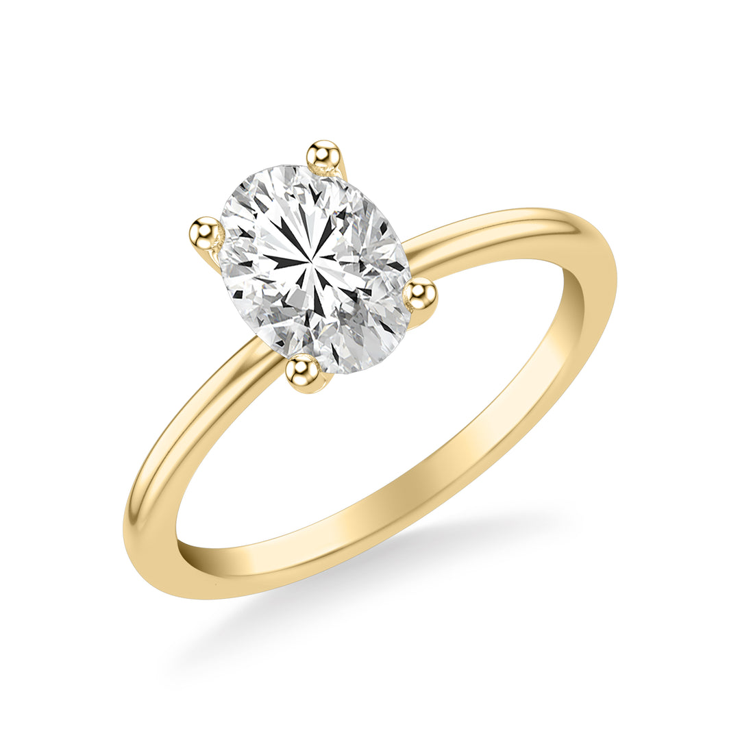 31-12100GVY-E.00 - Goldman - Classic Solitaire Engagement Ring with Polished Shank