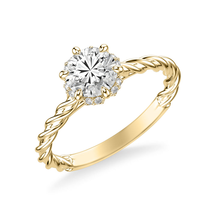 Contemporary Twist Diamond Engagement Ring