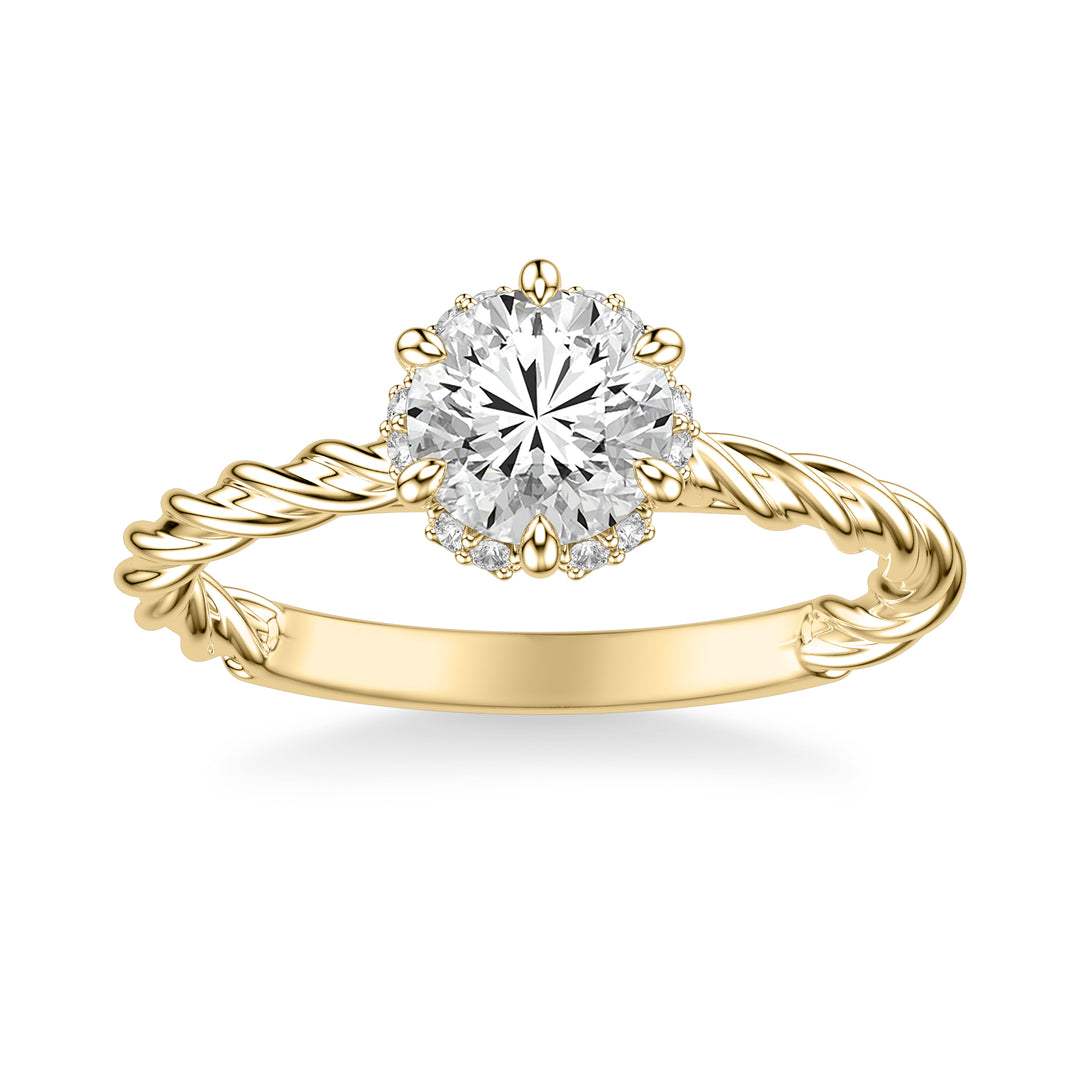 Contemporary Twist Diamond Engagement Ring