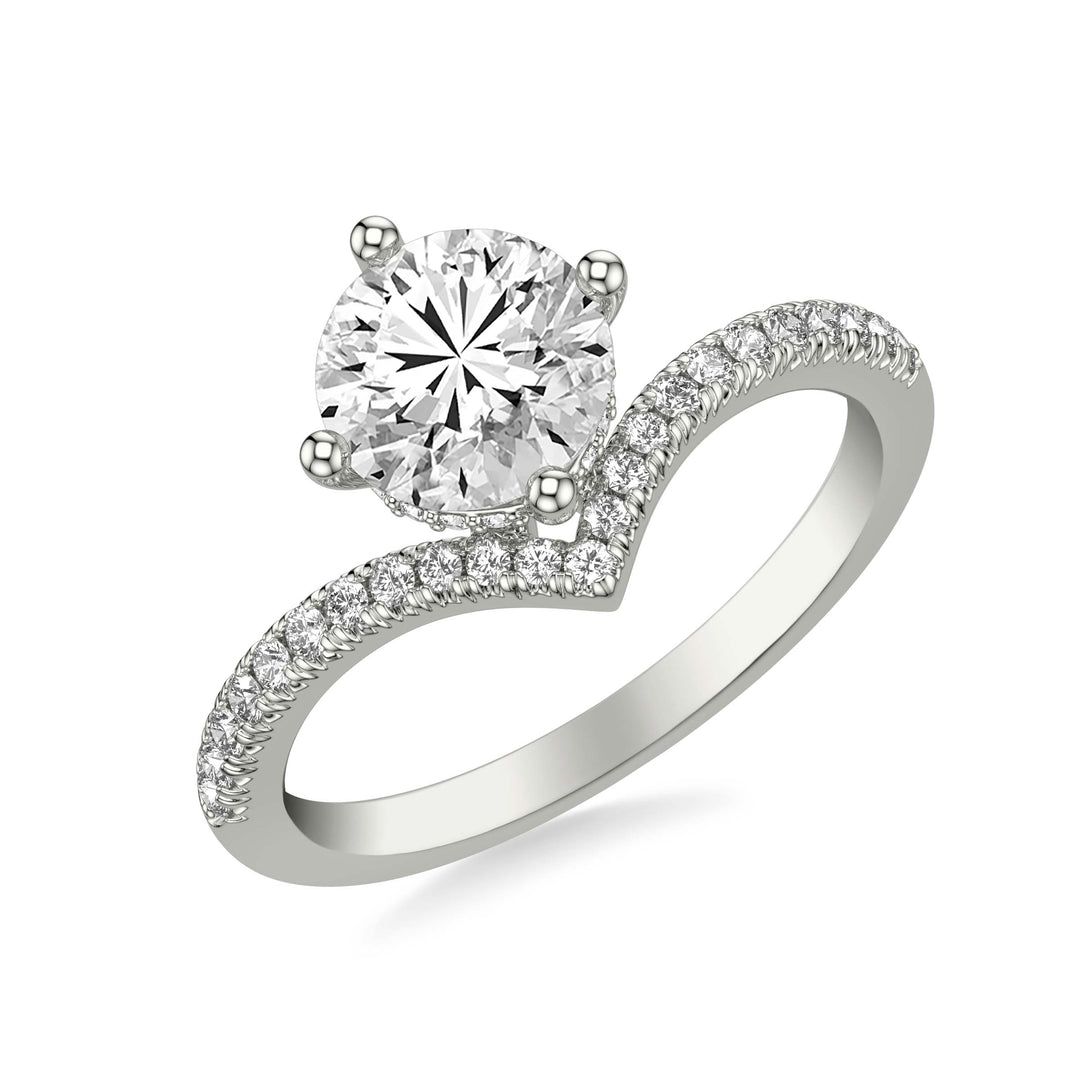 31-12137GRW-E.00 - Goldman - Contemporary Floating Diamond Engagement Ring with V Curved Diamond Shank