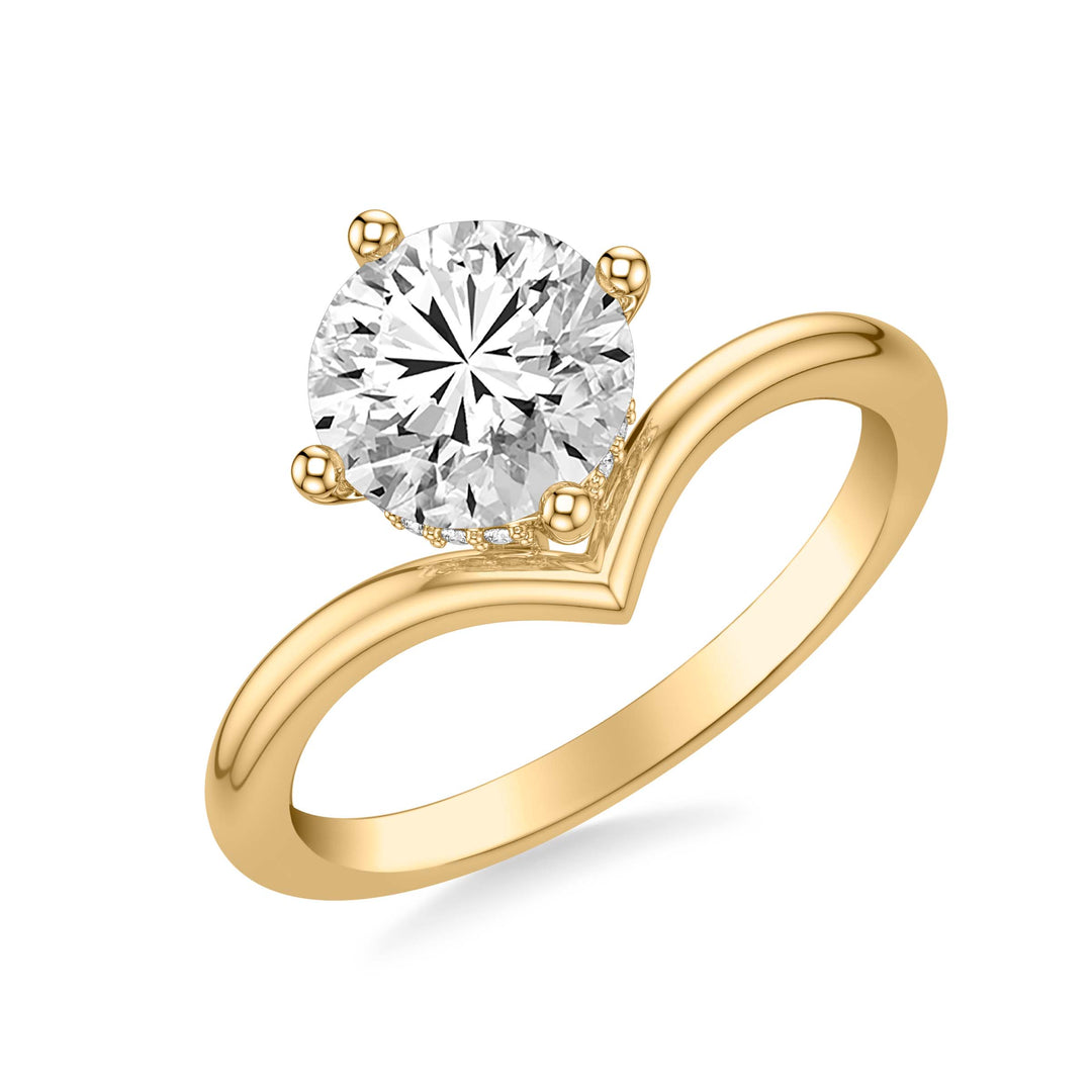 31-12138HRY-E.00 - Goldman - Contemporary Floating Diamond Engagement Ring with V Curved Polished Shank