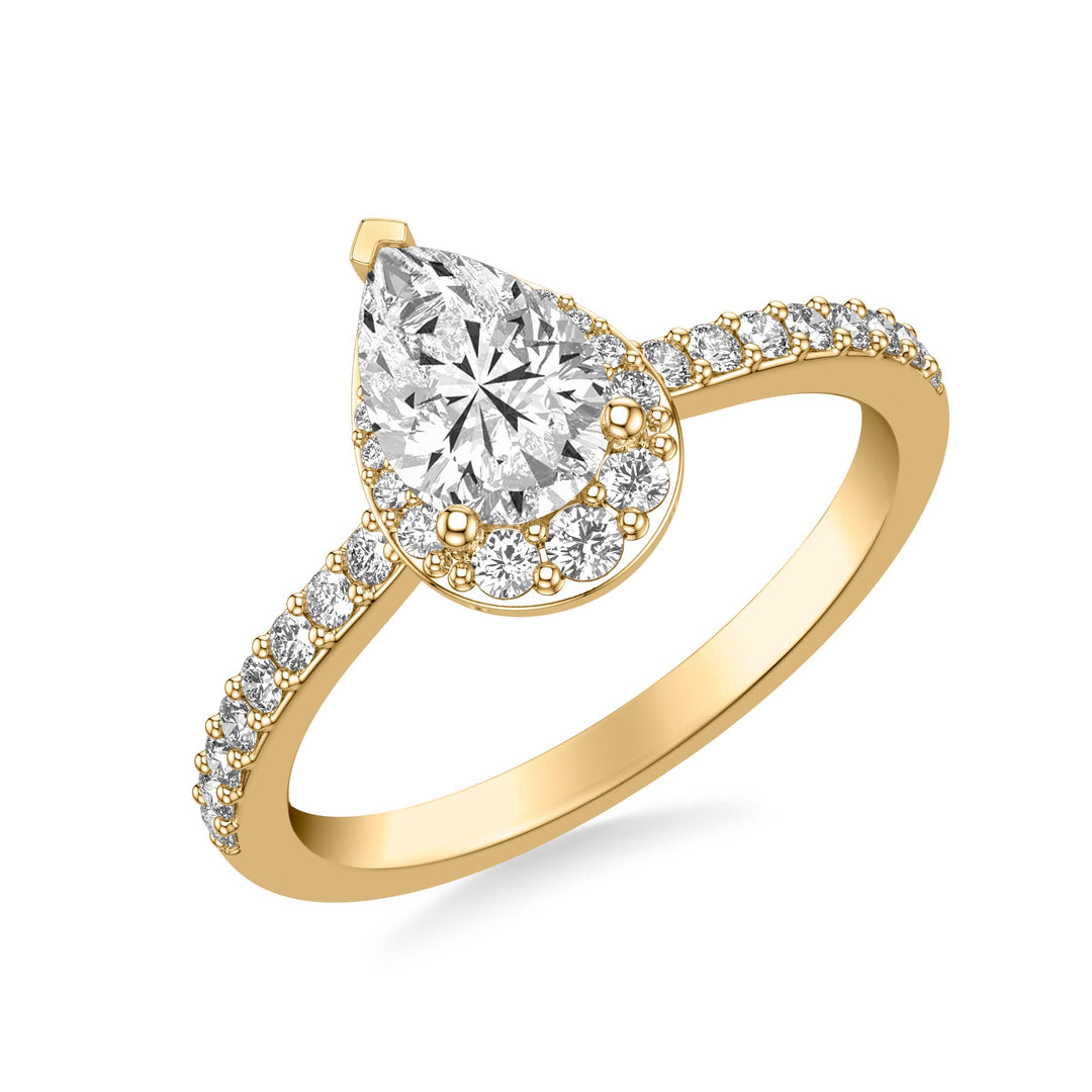 Contemporary Halo Diamond Engagement Ring