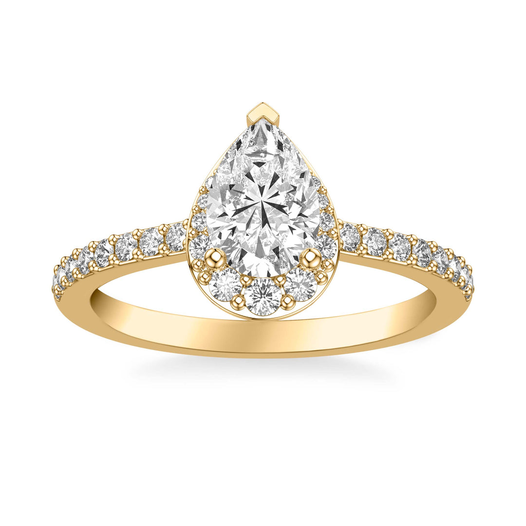 Contemporary Halo Diamond Engagement Ring