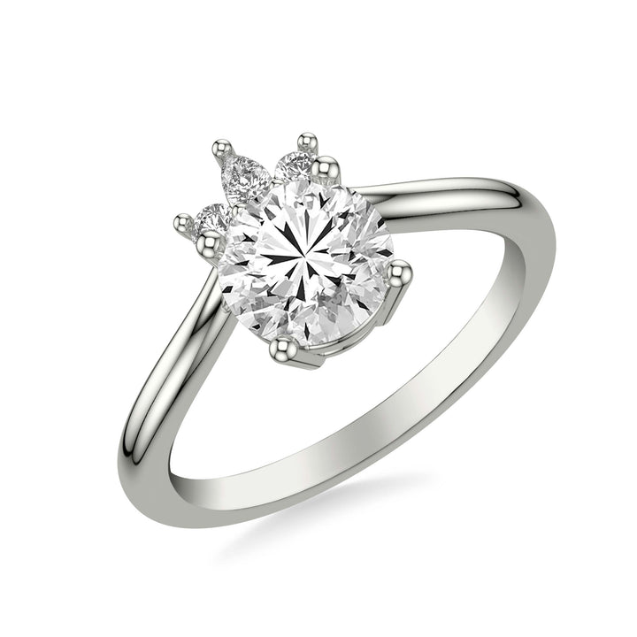 Contemporary Diamond Engagement Ring.  Center Stone is not included.