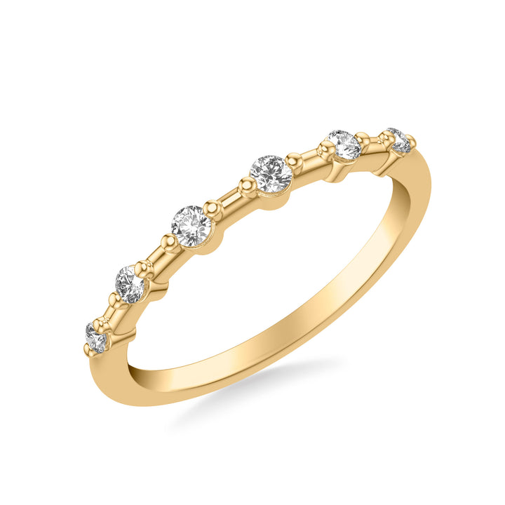 Contemporary Wedding Band with Single Diamond Station Accents