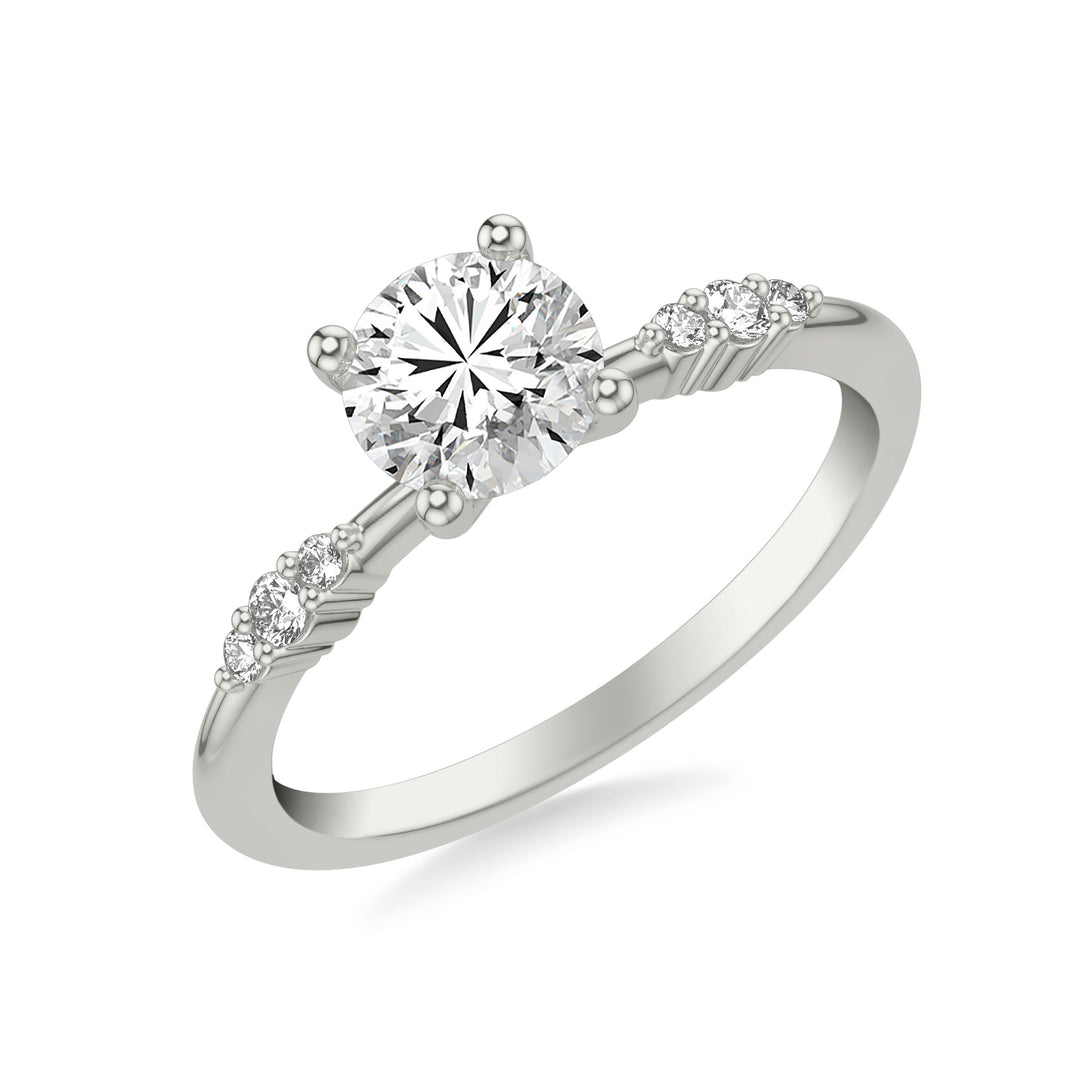31-12152ERW-E.00 - Goldman - Contemporary Engagement Ring with Diamond Cluster Accented Band