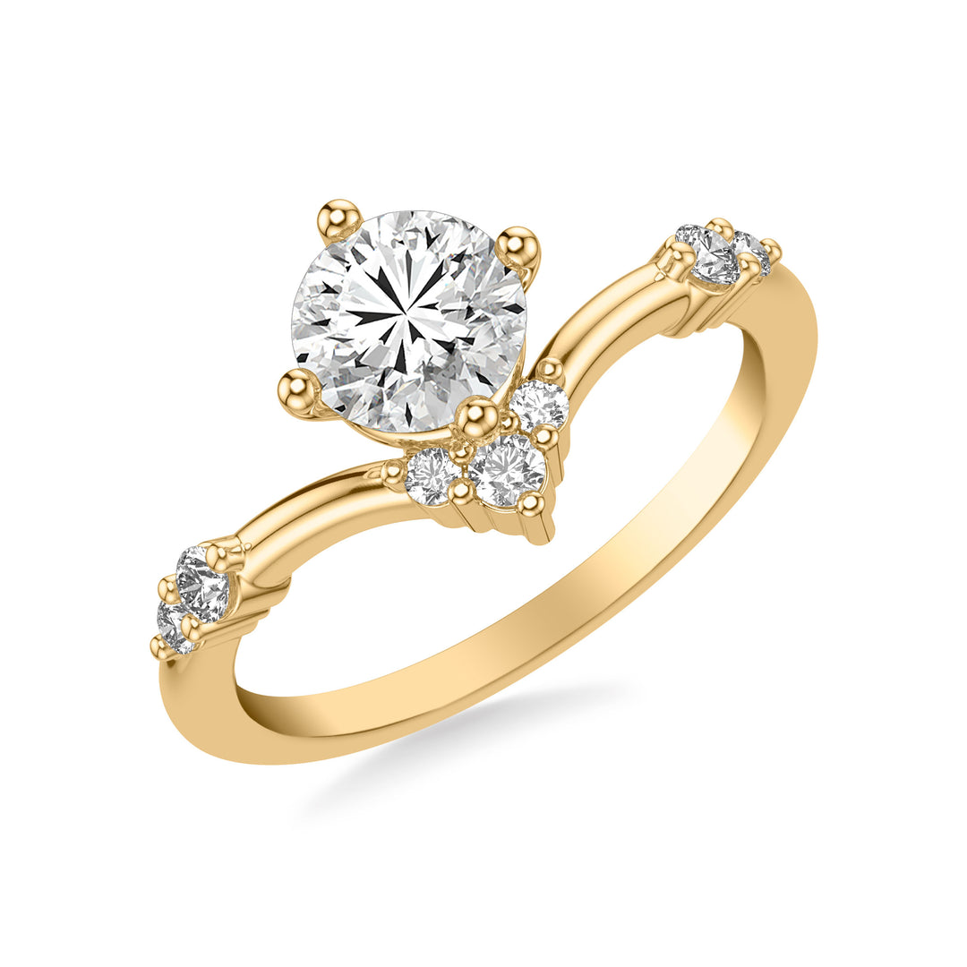 31-12155ERY-E.00 - Goldman - Contemporary V Curved Wedding Band with Cluster Diamond Stations
