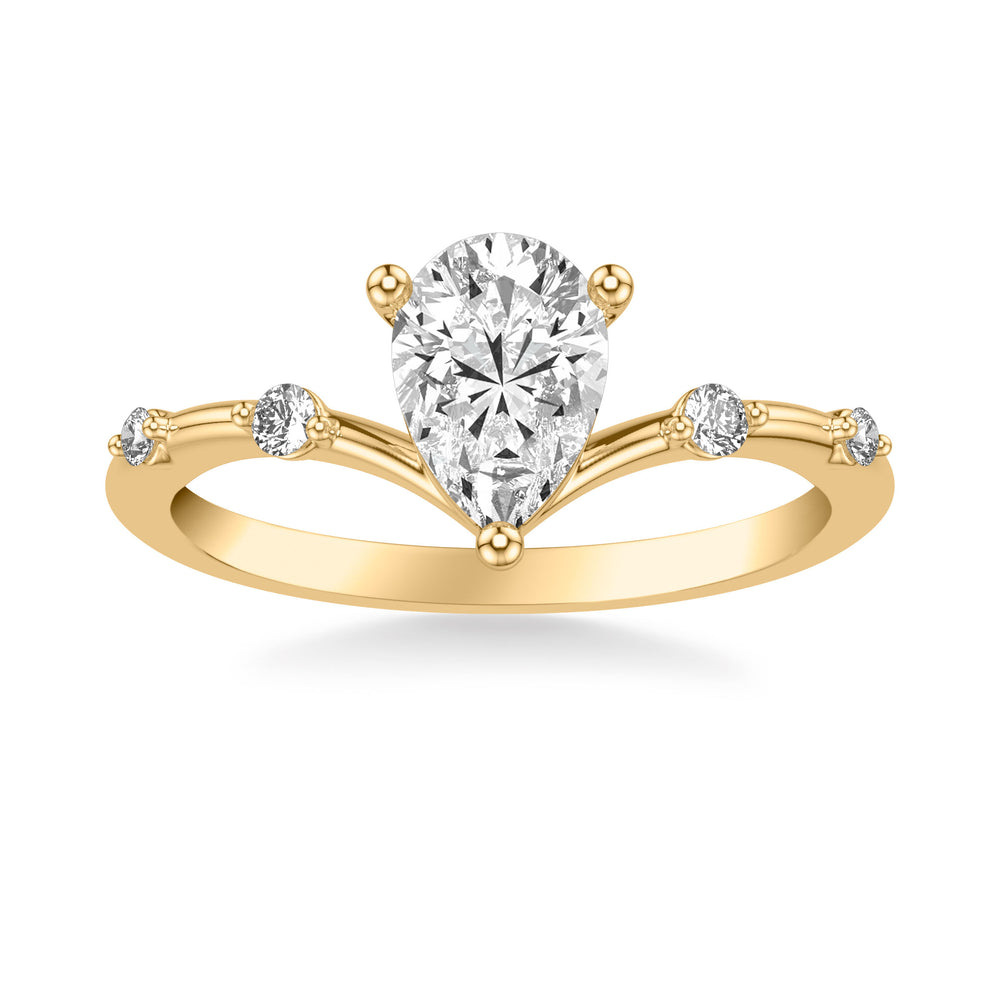 31-12156EPY-E.00 - Goldman - Contemporary Floating Diamond Engagement Ring with Single Diamond Station V Curved Shank