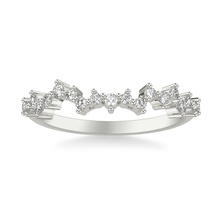 Contemporary Wedding Band with Scattered Diamond Accents