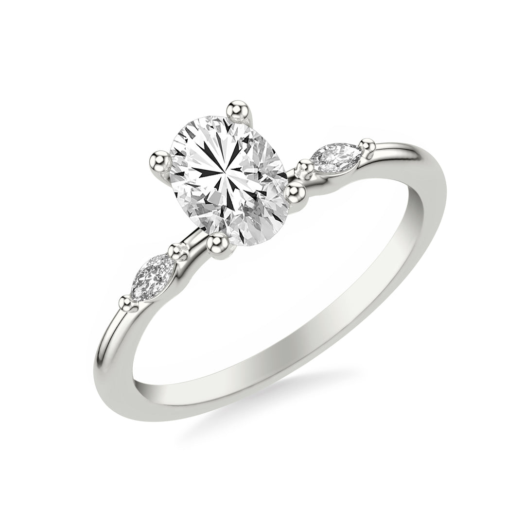 31-12160EVW-E.00 - Goldman - Contemporary Engagement Ring with Marquise Accent Diamonds