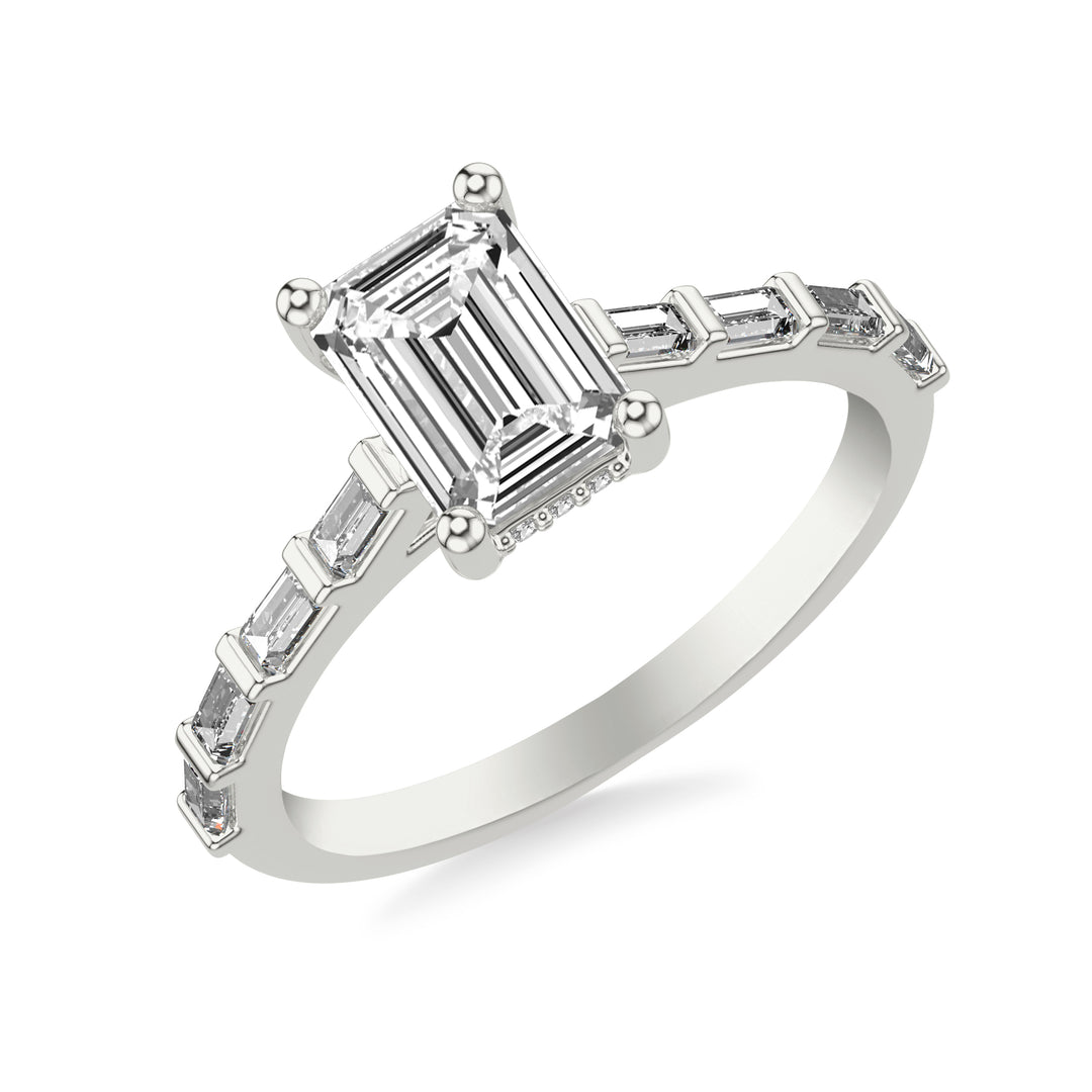 31-12169GEW-E.00 - Goldman - Contemporary Engagement Ring with Baguette Diamond Shank