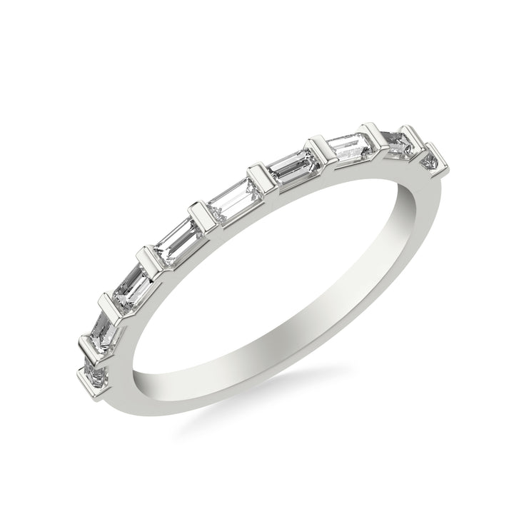 Contemporary Wedding Band with Baguette Diamonds