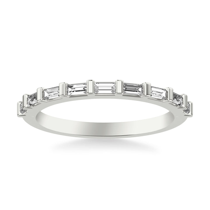 Contemporary Wedding Band with Baguette Diamonds