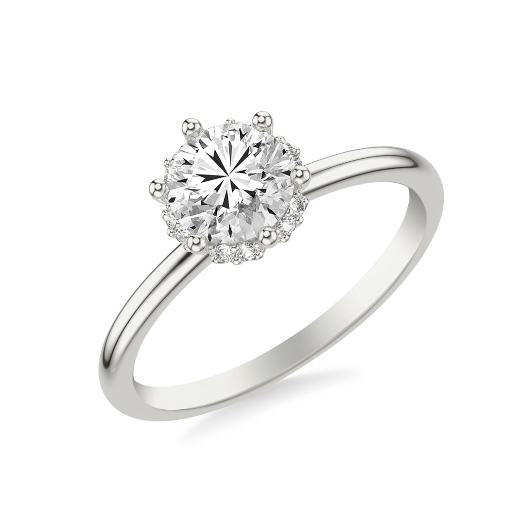 Classic Engagement Ring Setting with Elegant Recessed Diamond Halo