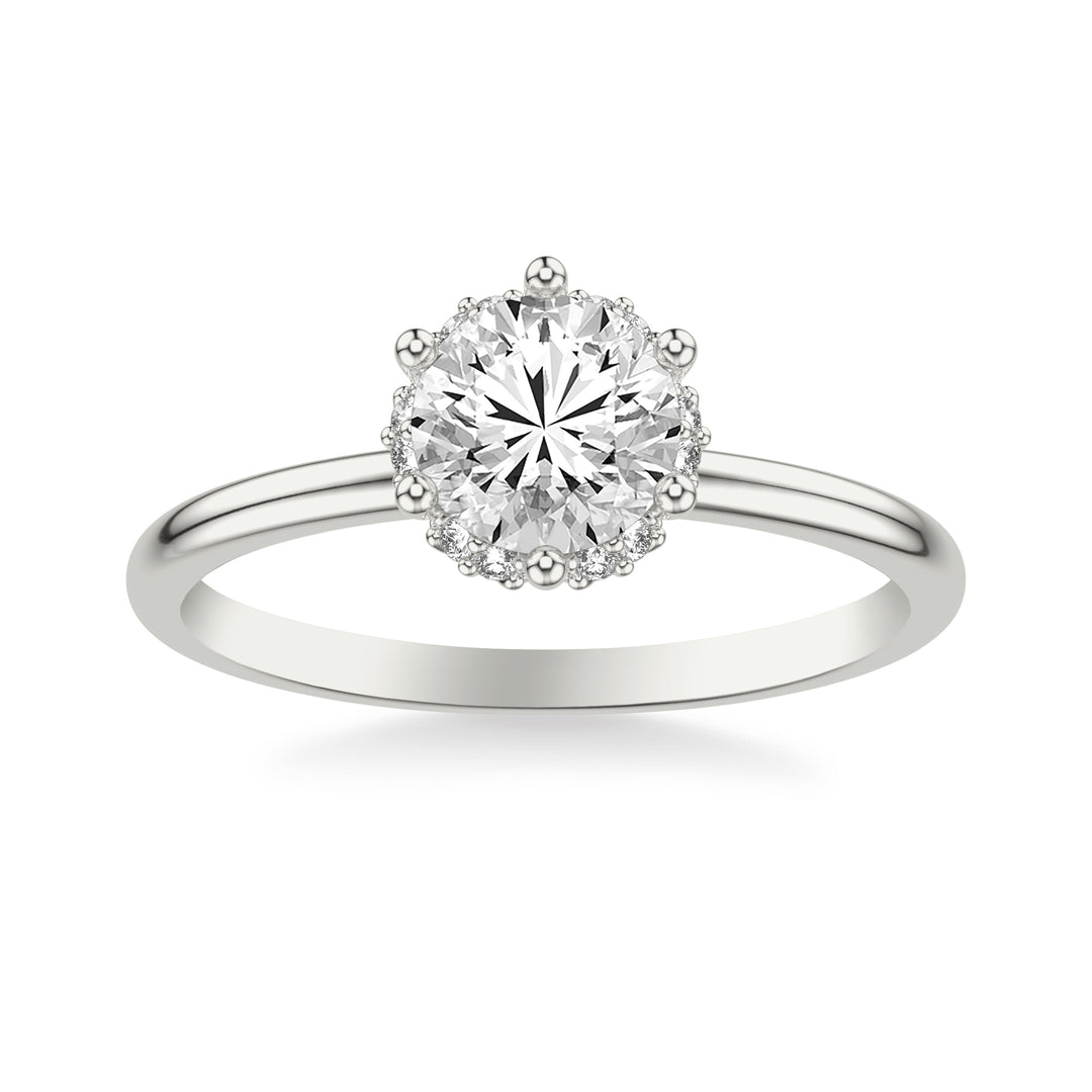 Classic Engagement Ring Setting with Elegant Recessed Diamond Halo